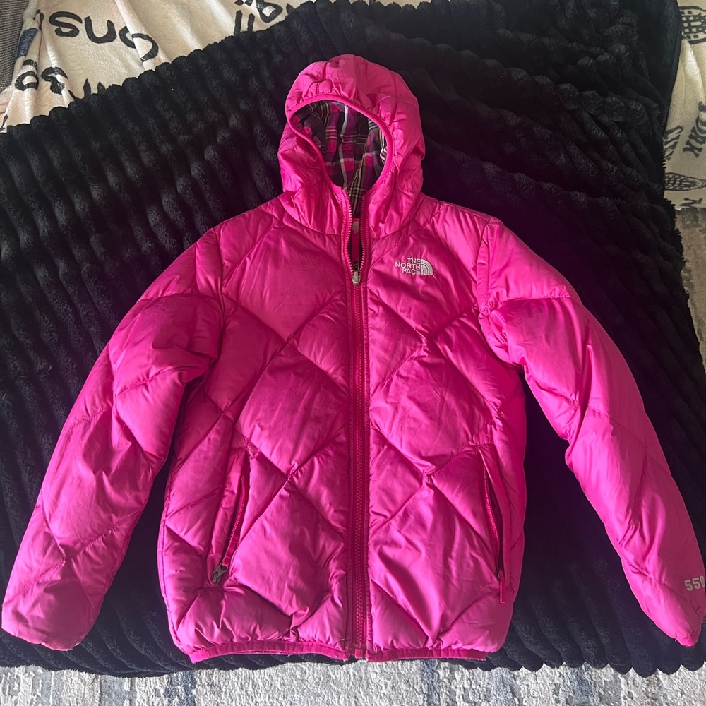 North face winter jacket girl 10/12 double-sided